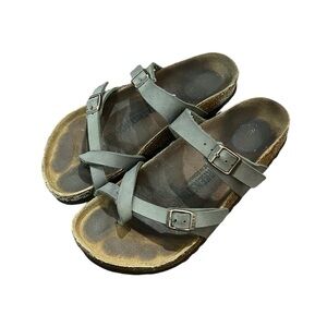 Birkenstock Women’s Mayari Birkibuc Stone Sandals Criss Cross Straps